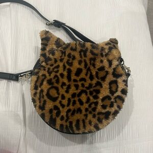 Monki crossbody leopard print and design bag